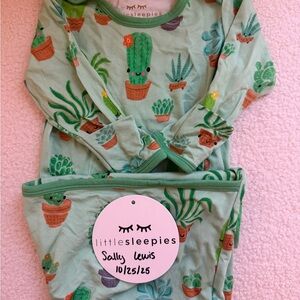 Little Sleepies Green Cactus Kids Pajamas